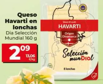 Dia Selección Mundial  - Queso Havarti En Lonchas 160 G