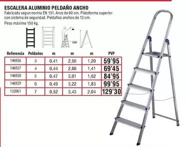 Escalera Aluminio Peldaño Ancho