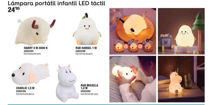 Lámpara Portatil Infantil Led Tactil