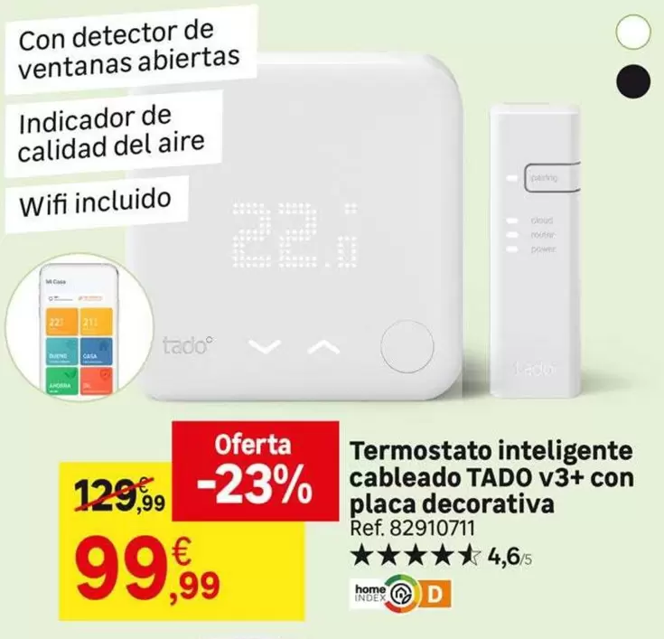 Aire - Termostato Inteligente Cableado V3+ Con Placa Decorativa