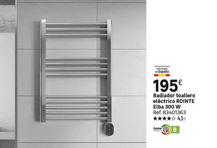 Rointe - Radiador Toallero Électroc Rio Inte Elba 300 W