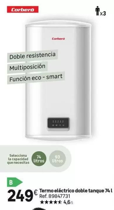 Corberó - Termo Electrico Doble Tanque