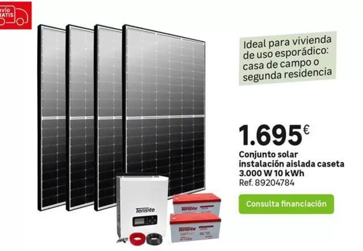 Ideal - Conjunto Solar Instalación Aislada Caseta 3.000 W10 Kwb