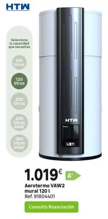 HTW - Aerotermo Vaw2 Mural 120 L