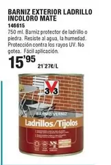 V33 - Barniz Exterior Ladrillo Incoloro Mate
