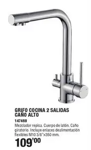 Grifo Cocina 2 Salidas Cano Alto 147469