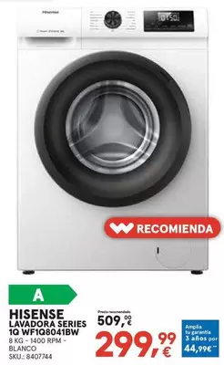 Hisense - Lavadora Series 1Q WF1Q8041BW