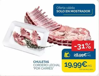 Chuletas Cordero Lechal Por Carres