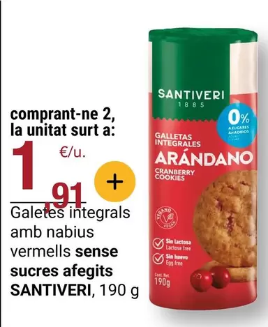 Santiveri - Galetes Integrals Amb Nabius Vermells Sense Sucres Afegits