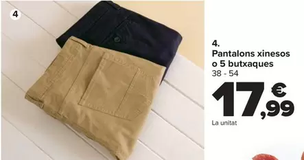 Pantalón Chino O 5 Bolsillos
