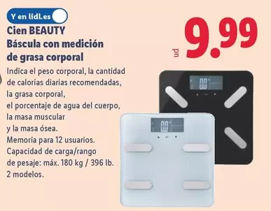 Cien Beauty - Báscula Con Medicion De Grasa Corporal