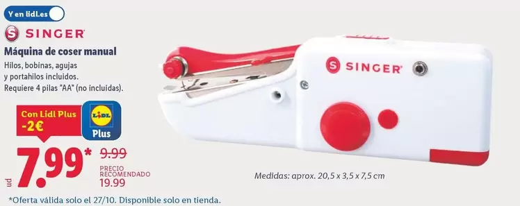 Singer - Máquina De Coser Manual