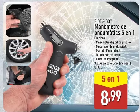 Ride & Go - Manómetre De Pneumátics 5 En 1