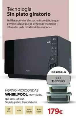 Whirlpool - Horno Microondas MWF421BL