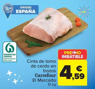 carrefour - Cinta De Lomo De Cerdo En Trozos El Mercado