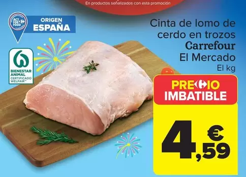 Carrefour - Cinta De Lomo De Cerdo En Trozos El Mercado