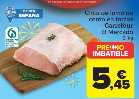 Carrefour - Cinta De Lomo De Cerdo En Trozos El Mercado