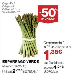 origen - Espárrago Verde