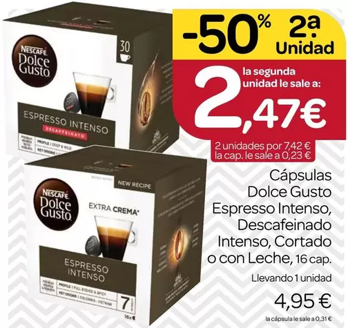 Nestlé - Capsulas Dolce Gusto Espresso Intenso/ Descafeinado Intenso/ Cortado O Con Leche