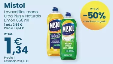 Mistol - Lavavajillas Mano Ultra Plus Y Naturals
