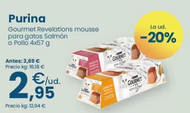 Purina - Gourmet Revelations Mousse Para Gatos Salmón O Pollo