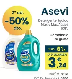 Asevi - Detergente Líquido Max Y Max Active