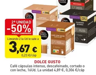 Nescafé - Dolce Gusto Café Cápsulas Intenso/ Descafeinado/ Cortado O Con Leche