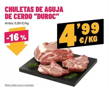 duroc - Chuletas De Aguja De Cerdo ""