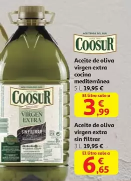 Coosur - Aceite De Oliva Virgen Extra Sin Filtrar