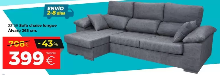 Sofá Chaise Longue Alvaro 265 Cm