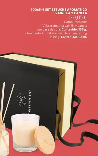 Cristian Lay - 90065 4 Set Estuche Aromático Vainilla Y Canela