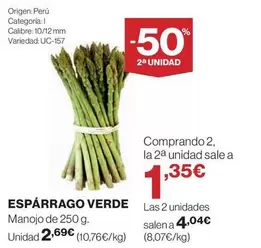 origen - Espárrago Verde