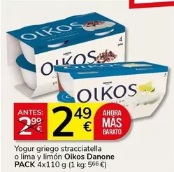 Danone - Yogur Griego Stracciatella O Lima Y Limon Oikos Pack