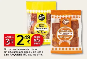 Laly - Bizcochos De Naranja O Limón Sin Azúcares Añadidos Y Sin Leche