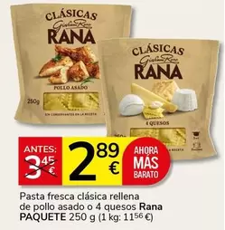 Rana - Pasta Fresca Clasica Rellena De Pollo Asado O 4 Quesos
