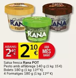Rana - Salsa Fresca Pesto Amb Altabregalo Bolets