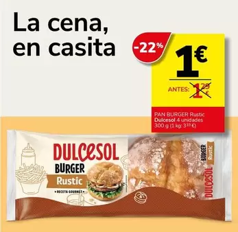 Dulcesol - Pan Burger Rustic