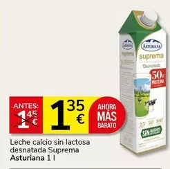 Asturiana - Leche Calcio Sin Lactosa Desnatada Suprema