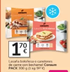 Consum - Lasana Bolonesa O Canelones De Carne Con Bechamel Pack