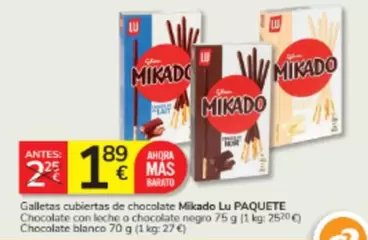 Lu - Galletas Cubiertas De Chocolate Mikado