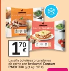 Consum - Lasana Bolonesa O Canelones De Carne Con Bechamel Pack