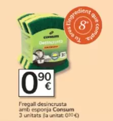 Consum - Fregall Desincrusta Amb Esponja 3 Unitats