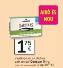 Consum - Sardines En Oli D'oliva Baix En Sal