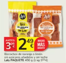 Laly - Bizcochos De Naranja O Limón Sin Azúcares Añadidos Y Sin Leche