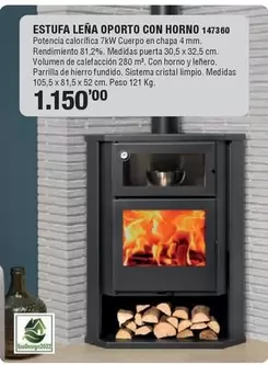 Estufa Leña Oporto Con Horno