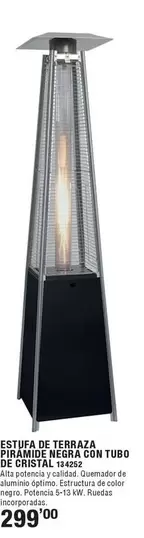 Estufa De Terraza Pirámide Negra Con Tubo De Cristal 
