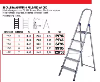Escalera Aluminio Peldaño Ancho