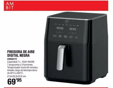 Ambit - Freidora De Aire Digital Negra