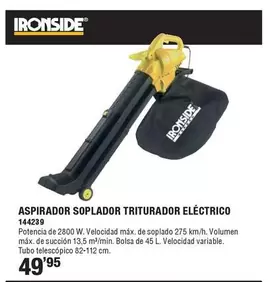 Ironside - Aspirador Soplador Triturador Eléctrico