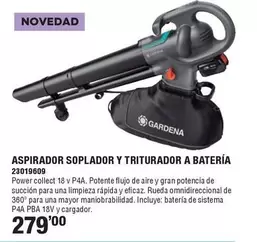 Gardena - Aspirador Soplador Y Triturador A Batería